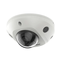 HIKVISION Mini Domo IP 5 Megapixel / Lente 2.8 mm / 30 mts IR EXIR / Micrófono Integrado / Exterior IP67 / IK08 / PoE / Entrada y Salida de Audio y Alarmas / AcuSense / Onvif / MicroSD DS-2CD3556G2-IS(C)