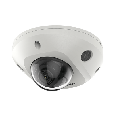 HIKVISION Mini Domo IP 5 Megapixel / Lente 2.8 mm / 30 mts IR EXIR / Micrófono Integrado / Exterior IP67 / IK08 / PoE / Entrada y Salida de Audio y Alarmas / AcuSense / Onvif / MicroSD DS-2CD3556G2-IS(C)