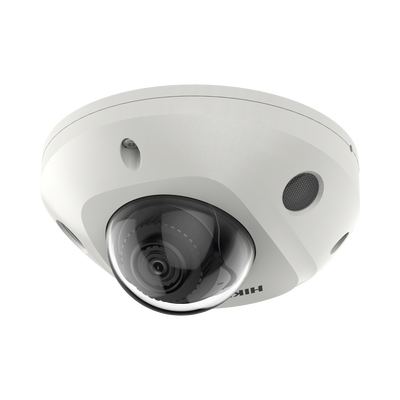 HIKVISION Mini Domo IP 6 Megapixel / Lente 2.8 mm / 30 mts IR EXIR / Micrófono Integrado / Exterior IP67 / IK08 / PoE / Entrada y Salida de Audio y Alarmas / AcuSense / Onvif / MicroSD DS-2CD3566G2-IS(H)
