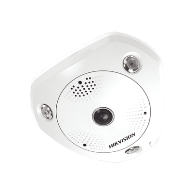 HIKVISION Fisheye IP 12 Megapixel / DEWARPING / Lente IMMERVISION / 180° - 360° / WDR 120 dB / Uso en Interior / Heat Map / Entrada y Salida de Audio y Alarma / Múltiples Vistas / microSD MOD: DS-2CD63C5G0-IS(B)
