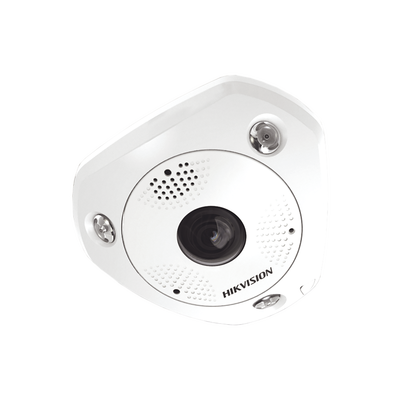 HIKVISION Fisheye IP 12 Megapixel / DEWARPING / Lente IMMERVISION / 180° - 360° / WDR 120 dB / Heat Map / Exterior IP67 / IK10 / Entrada y Salida de Audio y Alarma / Múltiples Vistas / MicroSD MOD: DS-2CD63C5G0-IVS