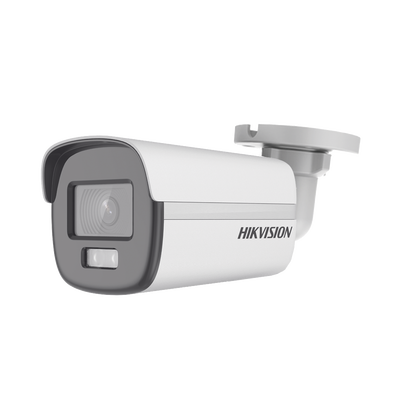 HIKVISION Bala TURBOHD 2 Megapixel (1080p) / Imagen a color 24/7 / Lente 2.8 mm / METAL / Luz Blanca 20 mts / Exterior IP67 / TVI-AHD-CVI-CVBS / dWDR MOD: DS-2CE10DF0T-F