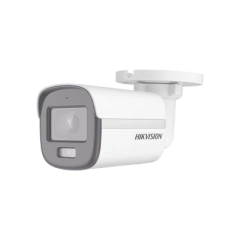 HIKVISION Bala TURBOHD 2 Megapixel (1080p) / Imagen a color 24/7 / Lente 2.8 mm / Luz Blanca 20 mts / Exterior IP67 / dWDR / Micrófono Integrado DS-2CE10DF0T-LFS