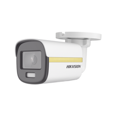 HIKVISION Bala TURBOHD 4K / Imagen a color 24/7 / Lente 2.8 mm / METAL / Luz Blanca 20 mts / Exterior IP67 / WDR 130 dB MOD: DS-2CE10UF3T-E
