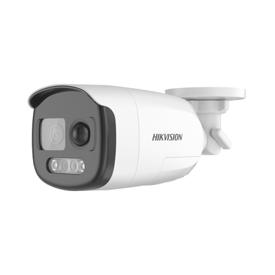 HIKVISION Bala TURBOHD 2 Megapixel (1080p) / Imagen a Color 24/7 / Lente 2.8 mm / Luz Blanca 40 mts / IP67 / Sensor PIR / Sirena Integrada / Estrobo ROJO - AZUL / WDR 130 dB MOD: DS-2CE12DFT-PIRXOF28