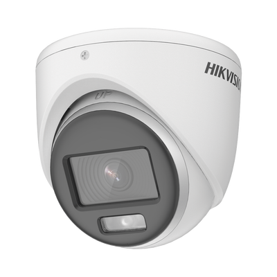 HIKVISION Turret TURBOHD 2 Megapixel (1080p) / Imagen a color 24/7 / Lente 2.8 mm / Luz Blanca 20 mts / Exterior IP67 / dWDR / Micrófono Integrado DS-2CE70DF0T-LMFS
