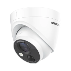 HIKVISION Turret FLASH TURBOHD (LED Blancos Intermitentes) / PIR (EVITA Falsas Alarmas) / 2 Megapixel (1080p) / 20 mts IR EXIR / Lente 2.8 mm / IP67 / Salida de Alarma MOD: DS-2CE71D0T-PIRLO