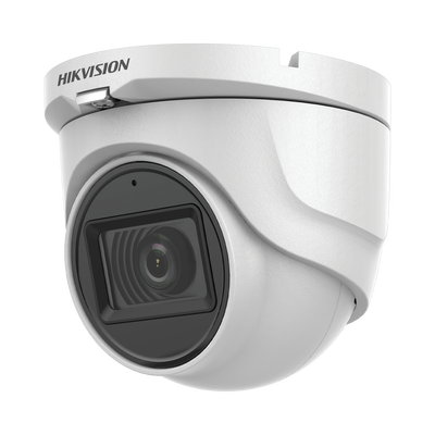 HIKVISION AUDIO POR COAXITRON / Domo TurboHD 2 Megapixel (1080p) / Gran Angular 106° / Lente 2.8 mm / 30 mts IR EXIR / Exterior IP67 / 4 Tecnologías / dWDR MOD: DS-2CE76D0T-ITMFS