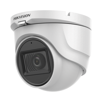 HIKVISION Turret TURBOHD 5 Megapixel / Lente 2.8 mm / Audio por Coaxitron / 30 mts IR EXIR / Exterior IP67 / 4 Tecnologías / dWDR MOD: DS-2CE76H0T-ITMFS