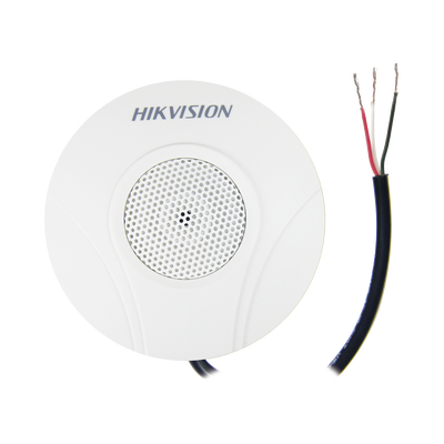 HIKVISION Micrófono Omnidireccional (360°) / Uso en Interior / Preamplificado para CCTV / Cancelación de Ruido Ambiental MOD: DS-2FP2020
