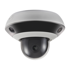 HIKVISION Mini Domo Panovu 2 Megapixel / 1 PTZ 4X Zoom + 3 Lentes Panorámicos 360° / H.265 / 10 mts IR / Uso en Interior / dWDR / Soporta microSD MOD: DS-2PT3326IZ-DE3
