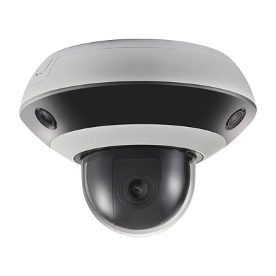 HIKVISION Mini Domo Panovu 2 Megapixel / 1 PTZ 4X Zoom + 3 Lentes Panorámicos 360° / H.265 / 10 mts IR / Uso en Interior / dWDR / Soporta microSD MOD: DS-2PT3326IZ-DE3