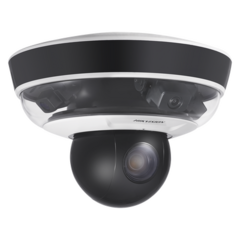 HIKVISION Mini Domo Panovu 2 Megapixel / 1 PTZ 10X Zoom + 3 Lentes Panorámicos 360° / H.265 / IP66 / PoE+ / Posicionamiento 3D / microSD MOD: DS-2PT5326IZDE