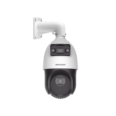 HIKVISION [TandemVu] Domo PTZ IP 4 Megapixel con Cámara Panoramica 4 Megapixel / 25X Zoom / 100 mts IR / IP66 / WDR / PoE+ / Entrada-Salida de Audio y Alarma / Ultra Baja Iluminación / MicroSD MOD: DS-2SE4C425MWG-E(14F0)
