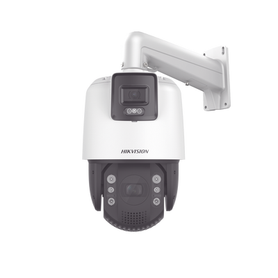 HIKVISION [TandemVu] Domo PTZ IP 4 Megapixel con Cámara Panoramica 4 Megapixel / 32X Zoom / 200 mts IR / IP66 / IK10 / WDR / Hi-PoE / Entrada-Salida de Audio y Alarma / Ultra Baja Iluminación / MicroSD MOD: DS-2SE7C144IW-AE(32X/4)(S5)