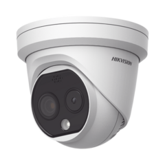 HIKVISION Turret IP Dual / Térmica 1.8 mm (160 x 120) / Óptico 2 mm (4 Megapixel) / DETECCIÓN DE PERSONAS 53 m /15 mts IR / Exterior IP67 / PoE / Termométrica / Detección de Fuego / Detección de Te / Micro SD 32 GB Incluida MOD: DS-2TD1217-2/PA