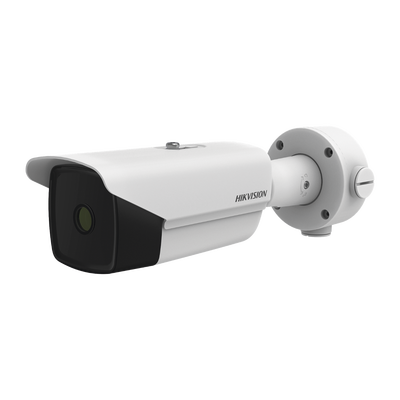 HIKVISION Bala IP Térmica 384 X 288 / Lente 15 mm / Termométrica / Detección de Temperatura / Anticorrosión / PoE / Exterior IP67 / MicroSD MOD: DS-2TD2138-15/QY