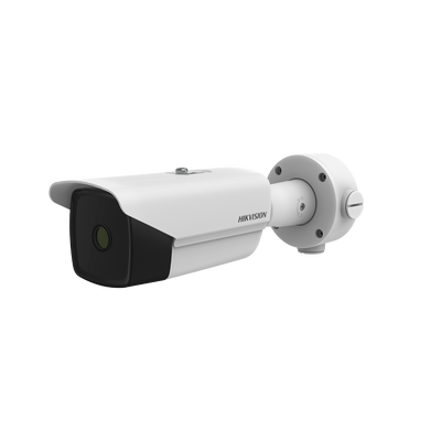 HIKVISION Bala IP Térmica 640 X 512 / Lente 25 mm / Termométrica / Detección de Temperatura / Detección de Fuego / Exterior IP67 / Recubrimiento Anticorrosivo / MicroSD MOD: DS-2TD2167-25/PY