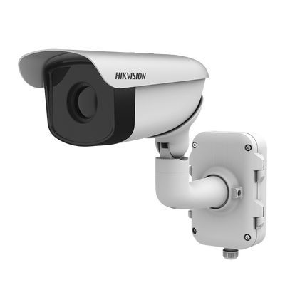 HIKVISION Bala IP Térmica 640 X 512 / Lente 100 mm / Termométrica / Detección de Temperatura / ANTICORROCION / IP66 / Recubrimiento Anticorrosivo / microSD MOD: DS-2TD2367-100/PY