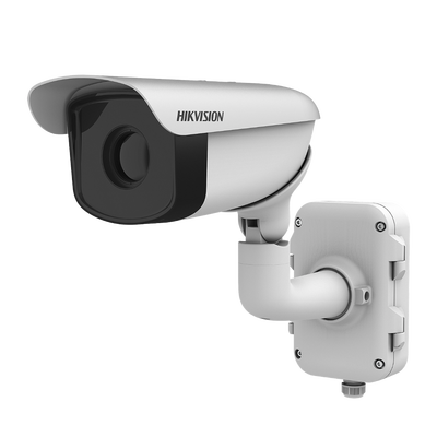 HIKVISION Bala IP Térmica 640 × 512 / Lente 50 mm / Termométrica / Detección de Temperatura / PoE+ / Exterior IP67 / Recubrimiento Anticorrosivo / MicroSD MOD: DS-2TD2367-50/PY