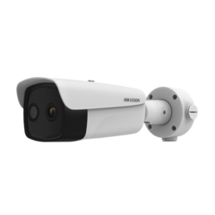 HIKVISION Bala IP Dual / Térmica 15 mm (384 X 288 ) / Óptico 6 mm (4 Megapixel) / 50 mts IR / IP66 / PoE / Termométrica / Detección de Temperatura / MicroSD MOD: DS-2TD2637-15/QY