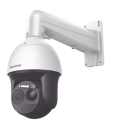 HIKVISION PTZ IP Dual / Lente Térmico 50 mm (384 X 288) / Lente Óptico 40X (4 Megapixel) / 150 mts IR / Termografia / WDR 120 dB / Exterior IP66 / microSD MOD: DS-2TD4137-50/W
