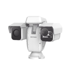 HIKVISION Punta de Poste IP Dual / Térmica 25 mm (384 X 288) + Óptico 40X / 200 mts IR / IP66 / Detección de Temperatura / microSD MOD: DS-2TD6237T-25H4L/W