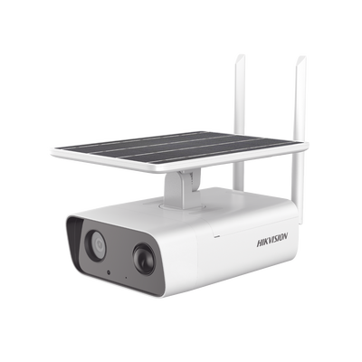 HIKVISION Kit Solar IP All in One / Cámara Bala 4 Megapixel / Lente 4mm / Panel Solar / Batería de Respaldo de Litio 10Ah (Hasta 7 Días) / Conexión 4G / Accesorios de Instalación / Kit Solar MOD: DS-2XS2T41G0-ID/4G/C04S05