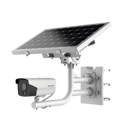 HIKVISION Kit Solar IP All in One / Cámara Bala 2 Megapixel DarkFighter / Lente 2.8 mm / Panel Solar / Batería de Respaldo (Hasta 60 Días) / Conexión 4G / Accesorios de Instalación MOD: DS-2XS6A25G0-I/CH20S40/K