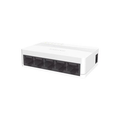 HIKVISION Switch No Administrable de 5 Puertos para Escritorio / Fast Ethernet 10 / 100 Mbps / Diseño Compacto y Estetico DS-3E0105D-E