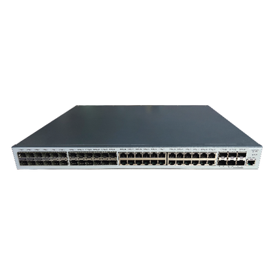 HIKVISION Switch Gigabit / Administrable Capa 3 / 24 puertos 10/100/1000 Mbps + 24 puertos SFP / 6 puertos SFP+ 10 G de Uplink. MOD: DS-3E3754TF