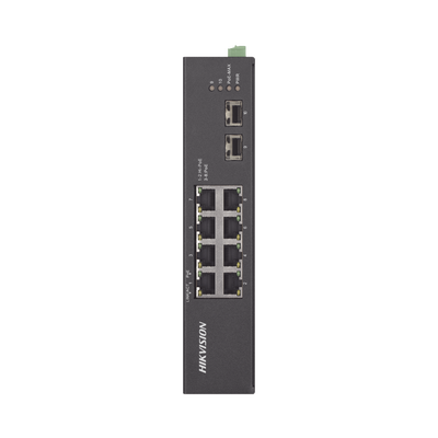 HIKVISION Switch Industrial No Administrable Gigabit / 6 Puertos Gigabit PoE+ (30 W) + 2 Puertos Gigabit PoE++ (60 W) / 2 Puertos SFP / 120 W Total / 48 a 57 VCD / Ideal para Proyectos DS-3T0510HP-E/HS