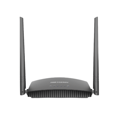 HIKVISION Router Inalámbrico WISP en Banda 2.4 GHz / Hasta 300 Mbps / 4 Puertos 10/100 Mbps / 2 Antenas Omnidireccional de 5 dBi / Interior MOD: DS-3WR3N
