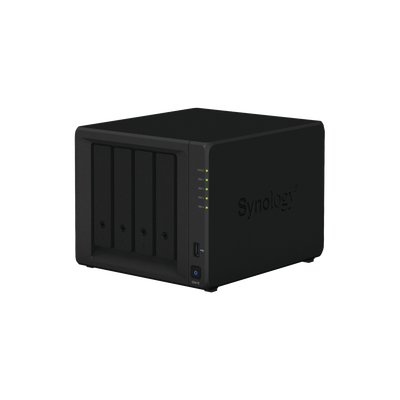 SYNOLOGY Servidor NAS de escrito de 4 bahías, soporta hasta 10TB por disco duro MOD: DS418