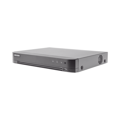 HIKVISION DVR 8 Canales 4K TurboHD + 8 Canales IP/ 8 Megapixel/ / 1 Bahía de Disco Duro / 4 Canales de Audio / 4 Entradas de alarma / Videoanálisis DS-7208HUHI-K1