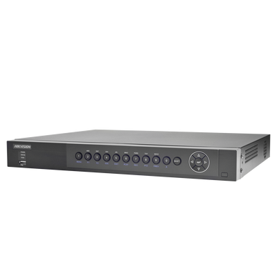 HIKVISION DVR/NVR PENTAHÍBRIDO 18 Canales (16+2) / 16 Canales Turbo HD hasta 3 Megapixeles / 2 Canales IP hasta 4 Megapixeles / Compresión de video avanzada / Hik-Connect P2P / Video análisis / Salida de video 4K / Entradas y Salidas de Audio y MOD: DS-7216HUHI-F2N