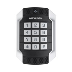HIKVISION Lector de Tarjetas MIFARE y Contraseñas / Wiegand W26 - W34 y RS-485 / IP65 / IK10 / Estetico y Facil de Utilizar / Indicador LED MOD: DS-K1104MK