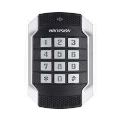 HIKVISION Lector de Tarjetas MIFARE y Contraseñas / Wiegand W26 - W34 y RS-485 / IP65 / IK10 / Estetico y Facil de Utilizar / Indicador LED MOD: DS-K1104MK