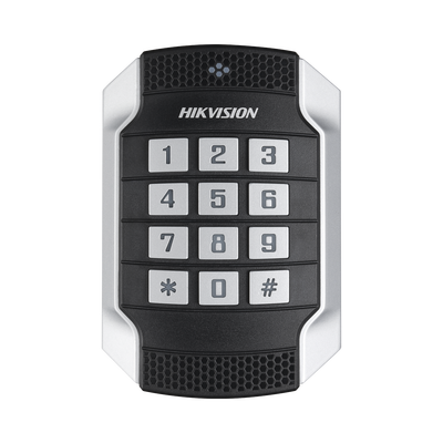 HIKVISION Lector de Tarjetas MIFARE y Contraseñas / Wiegand W26 - W34 y RS-485 / IP65 / IK10 / Estetico y Facil de Utilizar / Indicador LED MOD: DS-K1104MK