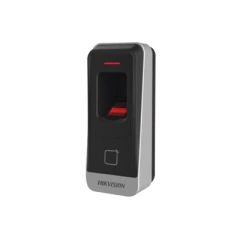 HIKVISION Lector esclavo PROX EM IP65 / Huella Digital / Lector de Tarjetas de Proximidad / RS-485 / Interior y Exterior / Requiere Panel de Control de Acceso DS-K2604,02,01 MOD: DS-K1201EF