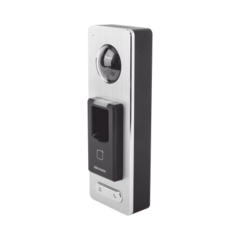 HIKVISION 2 EN 1 / Lector Biométrico IP65 con Función de Videoportero y lector QR Incluida/ Llamada a APP de Smartphone Hik-Connect P2P (No requiere monitor) / Soporta Tarjetas - Huellas - Códigos QR / Cámara 2 MP Compatible con DVRs y MOD: DS-K1T501SF