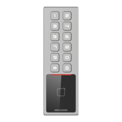HIKVISION Teclado Exterior Antivandálico IP65 & IK08 / Administrable en la Nube / Alta y Baja de Passwords Remotamente con Horarios / Acceso por PIN o Tarjeta MIFARE DS-K1T805MX