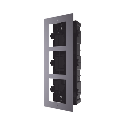 HIKVISION Base de 3 Espacios para EMPOTRAR Módulos de Videoporteros Hikvision MOD: DSKDACF3