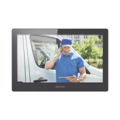 HIKVISION Monitor Touch Screen 10" para Videoportero IP / Estético / Video en Vivo / WiFi / Apertura Remota / llamada entre monitores / Audio de dos vías / Policarbonato MOD: DS-KH8520-WTE1
