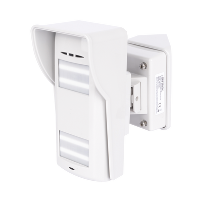 HIKVISION Detector de Movimiento Exterior Cableado / 12 Metros de Detección / 85° Ángulo de Detección / Dual-Tech con Doble Tecnología Microondas y PIR / Inmunidad a Mascotas de 24 Kg / Exterior + Montaje de Pared y Adaptador MOD: DS-PD2-T12AME-EL/WA