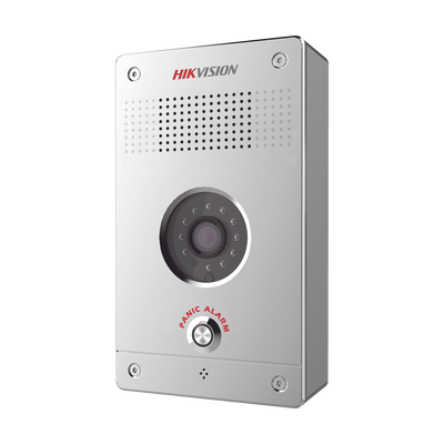 HIKVISION Estación de Alarma de Pánico / Audio de Dos Vías / 10 mts IR / Entrada y Salida de Alarmas / Micro SD 128 GB / Uso Interior MOD: DS-PEA22-F(B)