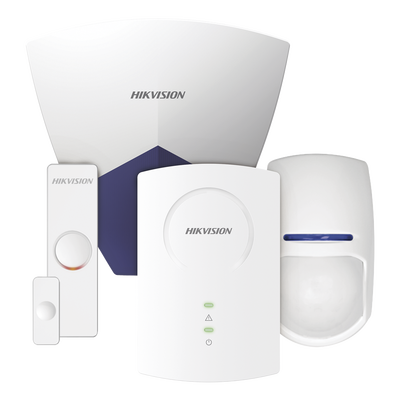 HIKVISION KIT Sensores Inalámbricos para Panel Híbrido / 1 Expansor de 8 Zonas Inalámbricas / 1 Contacto Magnético / 1 Sensor PIR para Interior / 1 Sirena para Exterior MOD: DS-PH-K/ESMP
