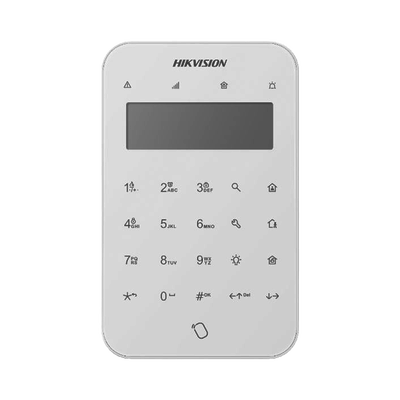 HIKVISION (AX PRO) Teclado Inalámbrico con Pantalla LCD para Armado y Desarmado / Funciones de Automatización para control de Relevadores MOD: DS-PK1-LT-WB