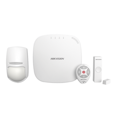 HIKVISION (AX HUB) KIT Panel de Alarma / 1 Hub / 1 Sensor PIR / 1 Contacto Magnético / 1 Control Remoto / Wifi / Soporta 3G / 4G MOD: DS-PWA32-KS