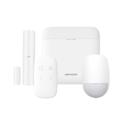 HIKVISION (AX PRO) KIT de Alarma AX PRO / Incluye: 1 Hub con bateria de respaldo / 1 Sensor PIR / 1 Contacto Magnético / 1 Control Remoto / WiFi / Compatible con Hik-Connect P2P MOD: DS-PWA48-K